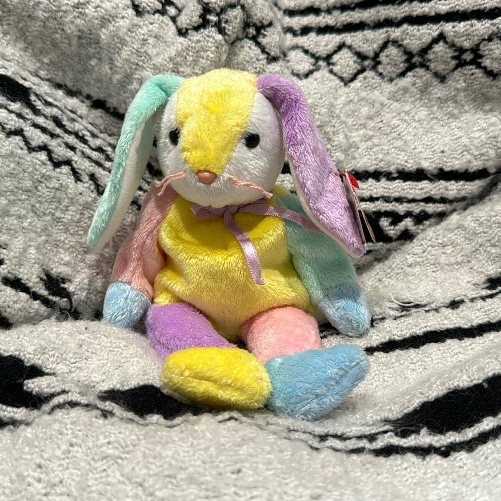 🎉 Ty Beanie Baby “Dippy” Multicolor Rabbit Vintage Retired 2002